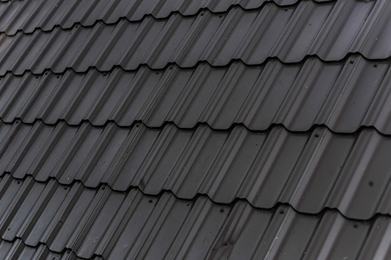 Close-up of new asphalt shingle roofing